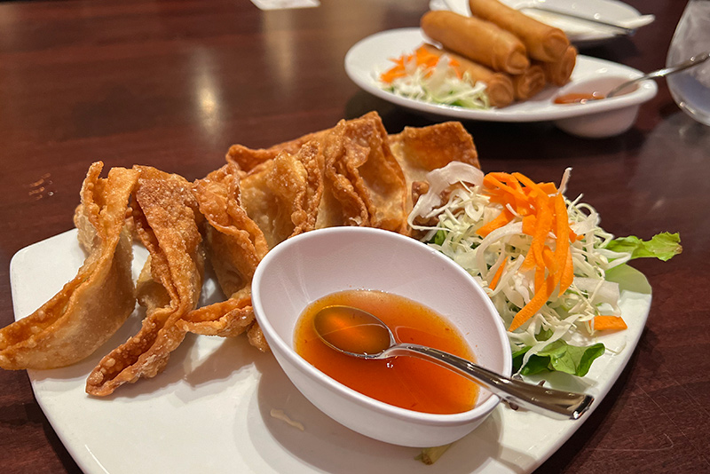 Lotus wontons and eggrolls